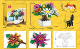 Hot Building Blocks Flowers Model Building Block Toys Ornaments Home Decoration Potted Flower Building Block